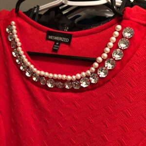 Red/orange dress with gems